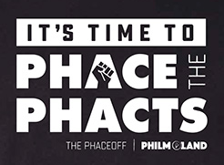 It's Time to Phace the Phacts event logo in support of black athletes.
